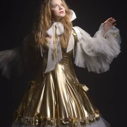 Jessica Hardwick wearing a Pam Hogg design for NTS Cyrano de Bergerac.