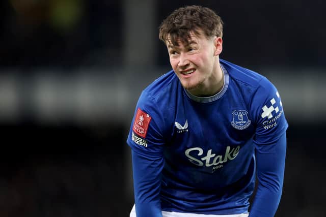 Nathan Patterson during his only Everton start of the season in the 2-0 win over Peterborough in the FA Cup. (Photo by Carl Recine/Getty Images)