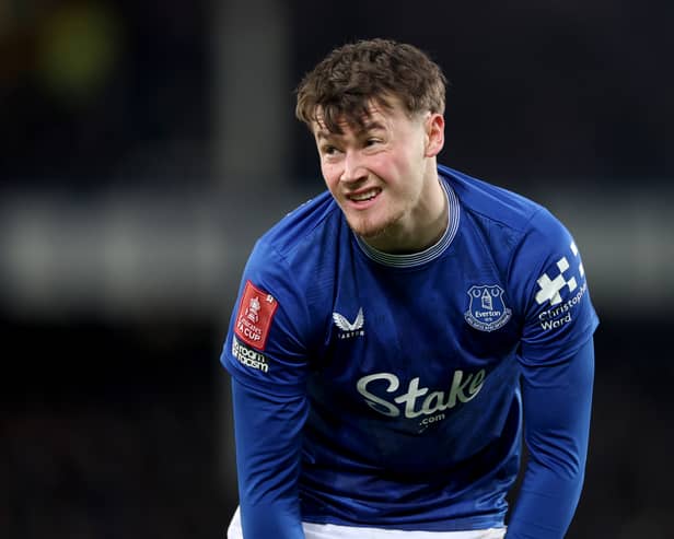 Nathan Patterson during his only Everton start of the season in the 2-0 win over Peterborough in the FA Cup. (Photo by Carl Recine/Getty Images)