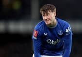 Nathan Patterson during his only Everton start of the season in the 2-0 win over Peterborough in the FA Cup. (Photo by Carl Recine/Getty Images)