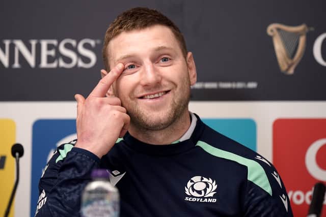 Scotland's Finn Russell speaks to the media ahead of the Six Nations match against Wales at Scottish Gas Murrayfield.
