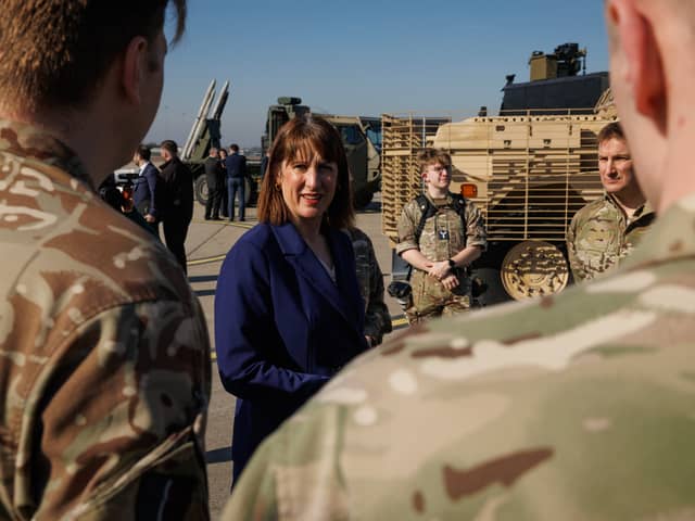 Chancellor of the Exchequer Rachel Reeves meets military personnel. Credit: Dan Kitwood/PA Wire