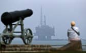 An oil rig is towed by tugboats off the coast of Hartlepool on its way to be decommissioned (Picture: Scott Heppell)
