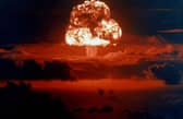 A signature mushroom cloud rises from a nuclear bomb explosion on Bikini Atoll in 1954 (Picture: Galerie Bilderwelt)