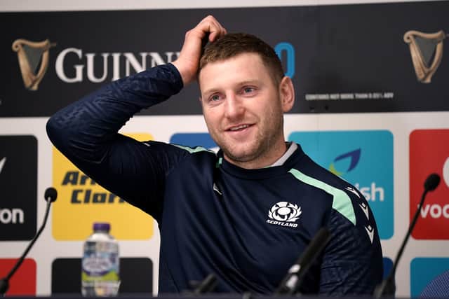 Scotland's Finn Russell during a press conference after the team run at Scottish Gas Murrayfield.