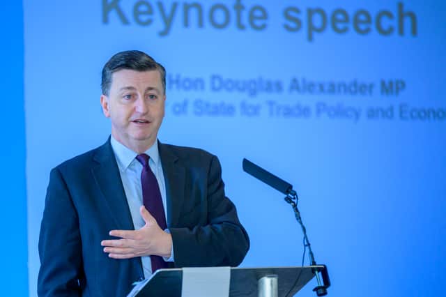 Douglas Alexander speaks at the event