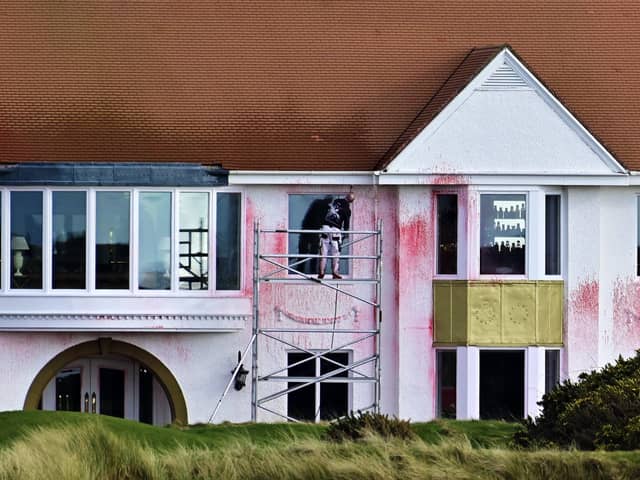 The clean up underway at Trump Turnberry. Picture: John Devlin 
