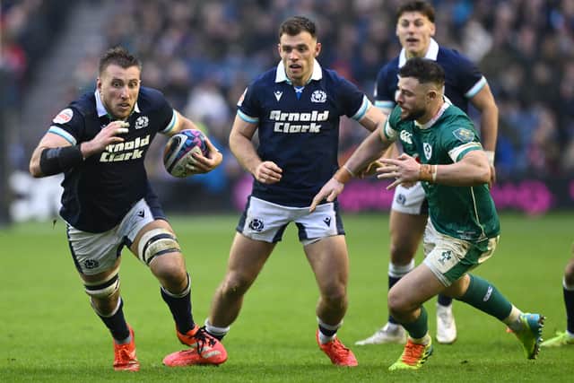 Matt Fagerson, left, wants Scotland to put on a show in Paris in their Six Nations finale.