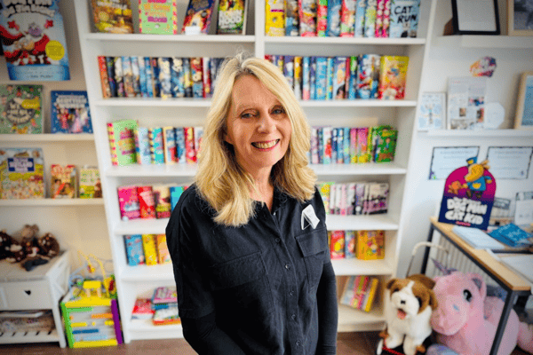 Sarah Frame, owner of The Book Nook in Stewarton, East Ayrshire, which has been named Scotland's Independent Bookshop of the Year just months after she got married in the shop.