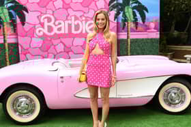 Margot Robbie at a photocall for the film Barbie in Los Angeles (Picture: Jon Kopaloff)
