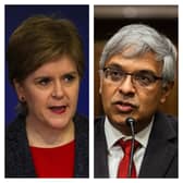 Former first minister Nicola Sturgeon and Jay Bhattacharya, who is set to become the new director of the National Institutes of Health in the US