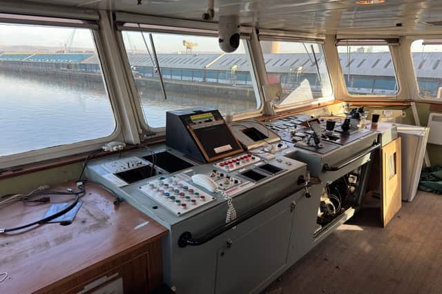 Caledonian Isles' bridge being stripped of parts