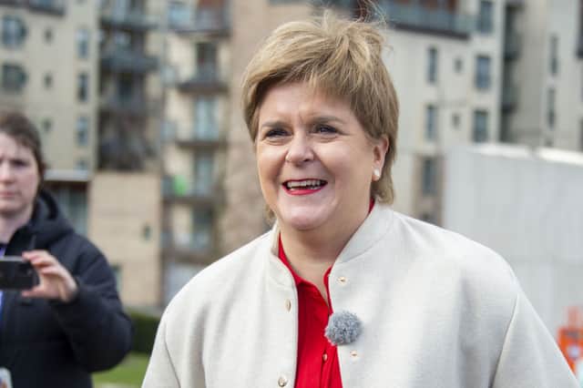 Former First Minister Nicola Sturgeon speaks to the media outside Dynamic Earth, Edinburgh, after she announced she will not stand at the next Holyrood election