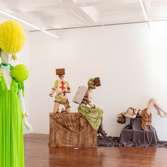 Designs by Pam Hogg are exhibited during the Pam Hogg 'Of Gods and Monsters' presentation during London Fashion Week September 2024