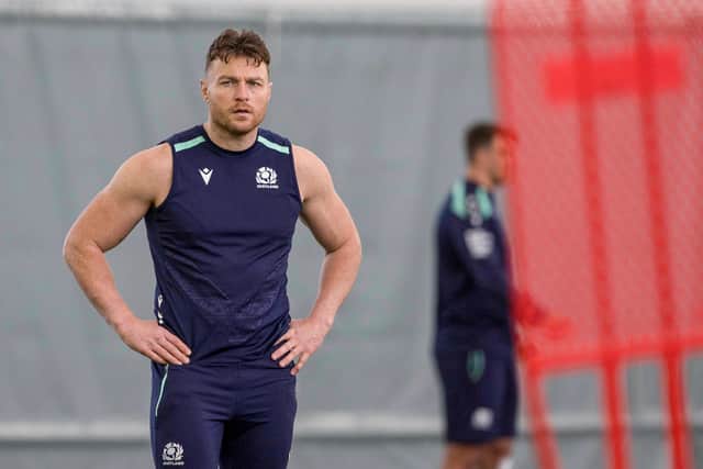 Jack Dempsey during a Scotland training session at the Oriam.