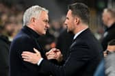 Fenerbahce boss Jose Mourinho greets interim Rangers manager Barry Ferguson during the Europa League last 16 clash in March. Cr: Getty Images.
