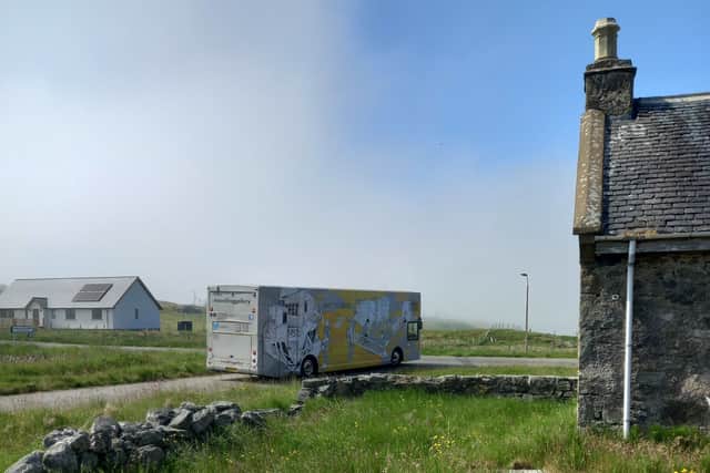 The Travelling Gallery takes art exhibitions around Scotland in a bus.
