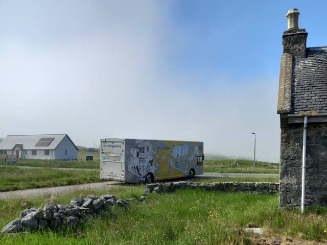 The Travelling Gallery takes art exhibitions around Scotland in a bus.