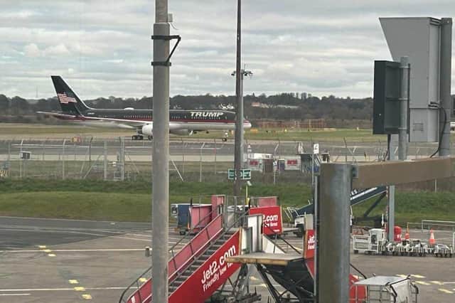The aircraft arriving at Edinburgh Airport on Thursday