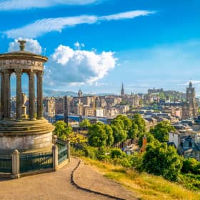 Looking out across Edinburgh from Calton Hill