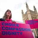 Demonstrators during a protest outside the Houses of Parliament in London to call for reform as peers debate the new assisted dying legislation. Concerns have been raised with MSPs that women living with an abusive partner who have been diagnosed with a terminal illness could be "coerced into consenting to an assisted death". 