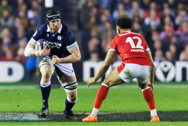 Scotland's Gregor Brown appeared as a substitute in the victory over Wales at Muraryfield last weekend.  (Photo by Ross Parker / SNS Group)