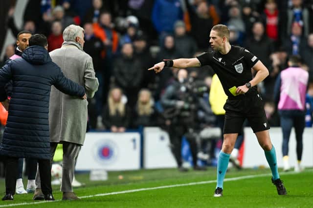 Jose Mourinho was booked by the referee for his protestations.