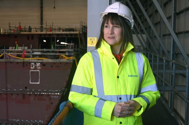 Chancellor of the Exchequer Rachel Reeves during a visit Babcock in Rosyth. Picture: Mike Boyd/PA Wire