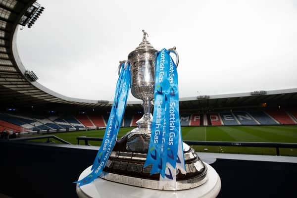 The Scottish Gas Scottish Cup trophy at Hampden Park. (Photo by Craig Williamson / SNS Group)