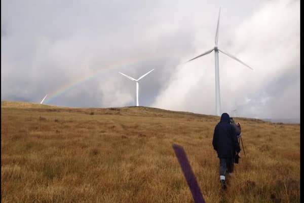 The Cruach Mhor windfarm on the Cowal Peninsula.