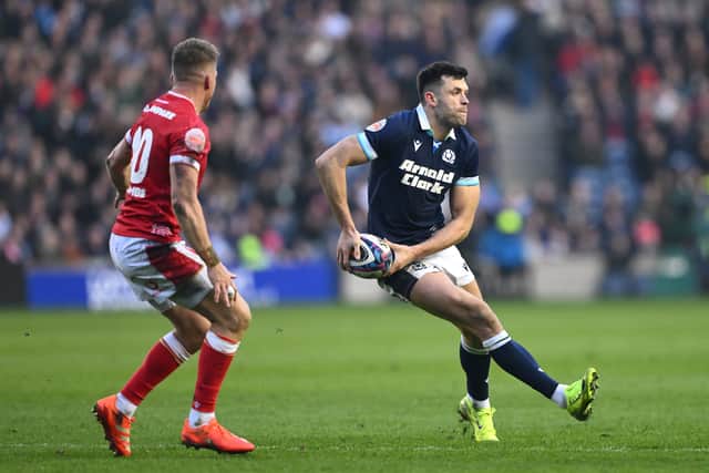 Blair Kinghorn in action for Scotland against Wales.