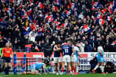 France celebrate their win over Scotland.