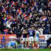 France celebrate their win over Scotland.