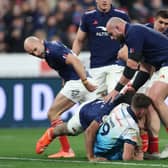 Peato Mauvaka of France escaped a red card for this incident with Scotland scrum-half Ben White.