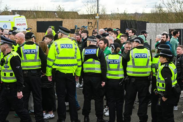 There was a heavy police presence at the Old Firm match between Celtic and Rangers at Celtic Park.  (Photo by Rob Casey / SNS Group)