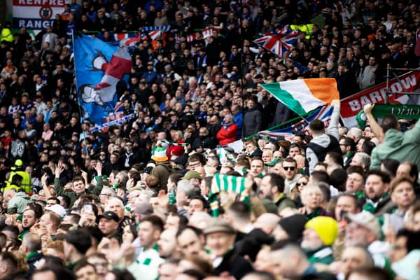 Rangers Celtic fans during the Old Firm derby at Celtic Park.  (Photo by Alan Harvey / SNS Group)
