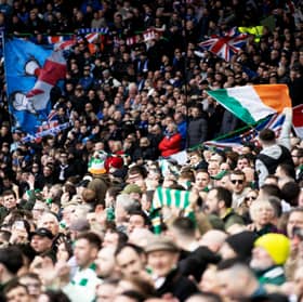 Rangers Celtic fans during the Old Firm derby at Celtic Park.  (Photo by Alan Harvey / SNS Group)