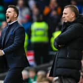 Rangers interim head coach Barry Ferguson (left) alongside Celtic manager Brendan Rodgers. (Photo by Craig Foy / SNS Group)