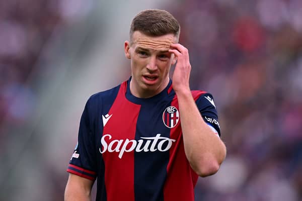 Bologna captain Lewis Ferguson during the 5-0 win over Lazio. (Photo by Alessandro Sabattini/Getty Images)