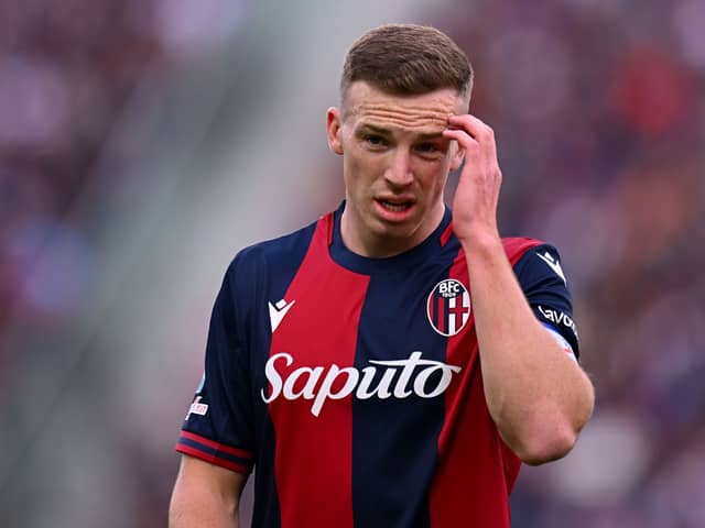 Bologna captain Lewis Ferguson during the 5-0 win over Lazio. (Photo by Alessandro Sabattini/Getty Images)