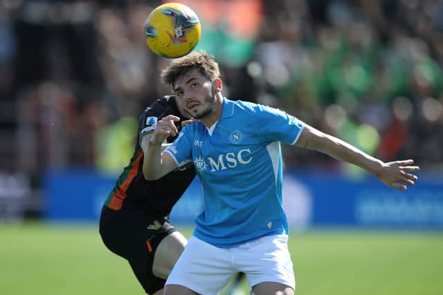 Billy Gilmour of Napoli in action during the 0-0 draw with Venezia in Serie A. (Photo by Timothy Rogers/Getty Images)