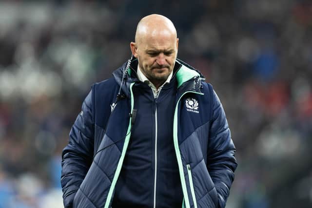 Scotland head coach Gregor Townsend during the Six Nations defeat to France in Paris. (Photo by Ross MacDonald / SNS Group)
