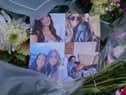 One of many floral tributes left at the house in Bushey, Hertfordshire, where Carol Hunt, 61, and two of her daughters, Hannah, 28, and Louise, 25, were murdered by Kyle Clifford (Picture: Jonathan Brady)