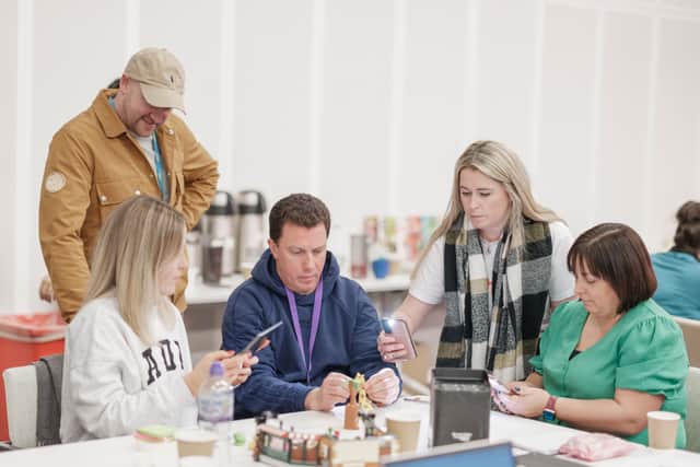Gary Jamieson (standing, left), schools development officer, V&A Dundee, with the group of teachers from Glebelands Primary School in Dundee, including Kerry Stitchell (also standing, second from right). 
