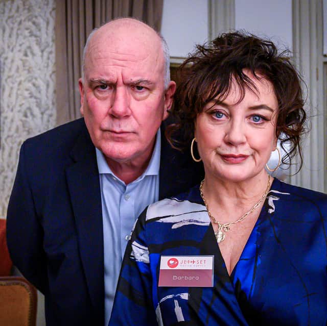 Jack Docherty and Lorraine McIntosh in BBC comedy The Chief