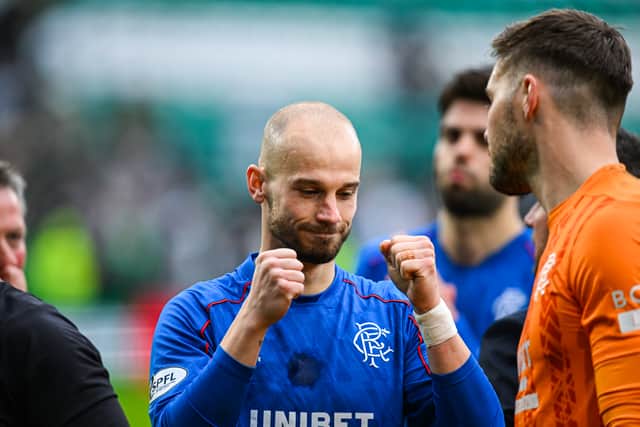 Rangers' Vaclav Cerny at full time after the 3-2 victory over Celtic at Parkhead.  (Photo by Rob Casey / SNS Group)