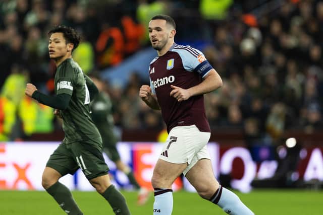 Aston Villa's John McGinn during the Champions League encounter against Celtic. (Photo by Craig Foy / SNS Group)