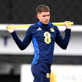 George Hirst during his first Scotland training session at Lesser Hampden, Glasgow. Picture date: Monday March 17, 2025.