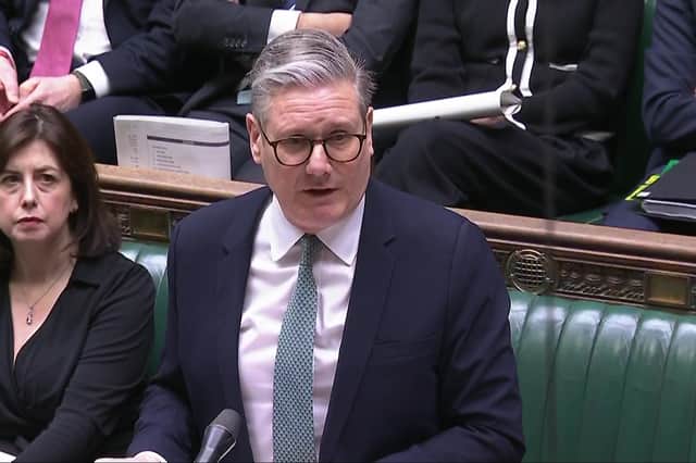 Prime Minister Sir Keir Starmer speaking during Prime Minister's Questions in the House of Commons