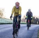 Rachel Marsden cycling through Holyrood Park during the Edinburgh Dawn Patrol on Tuesday